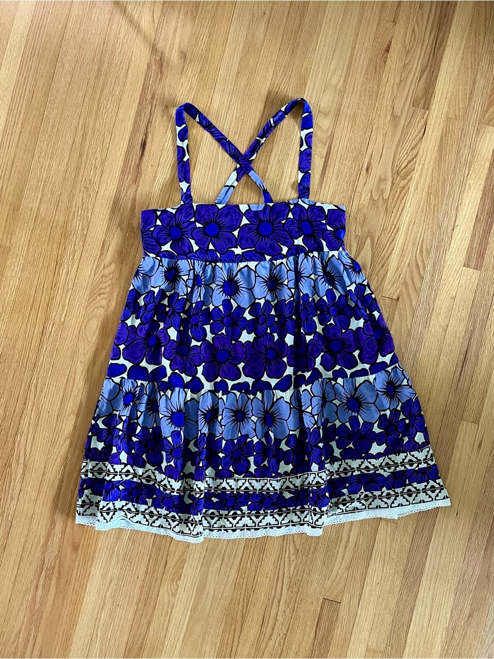 Corey Lynn Calter purple floral silk swing sundress size 10